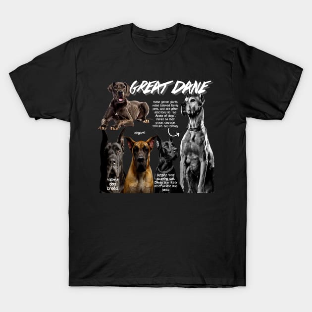 Great Dane Fun Facts T-Shirt by Animal Facts and Trivias